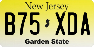 NJ license plate B75XDA