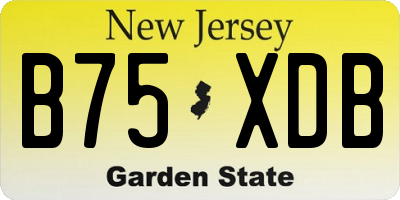 NJ license plate B75XDB
