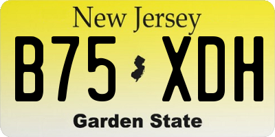NJ license plate B75XDH