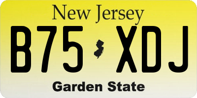 NJ license plate B75XDJ