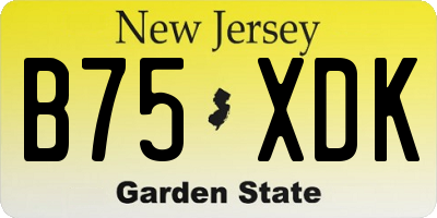 NJ license plate B75XDK