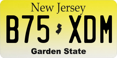 NJ license plate B75XDM