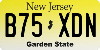 NJ license plate B75XDN