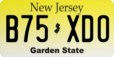 NJ license plate B75XDO