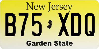 NJ license plate B75XDQ
