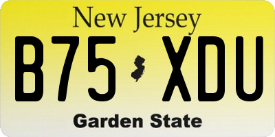 NJ license plate B75XDU