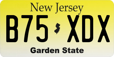 NJ license plate B75XDX