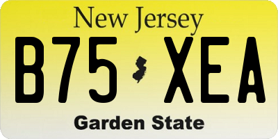NJ license plate B75XEA