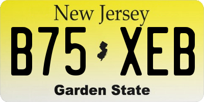 NJ license plate B75XEB