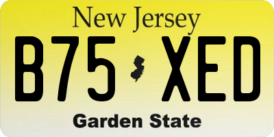 NJ license plate B75XED