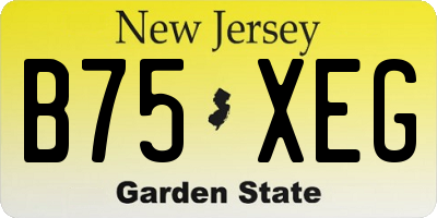 NJ license plate B75XEG