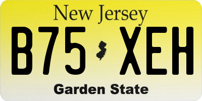 NJ license plate B75XEH