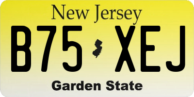 NJ license plate B75XEJ