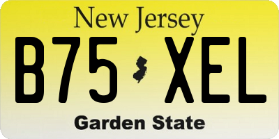 NJ license plate B75XEL