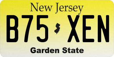 NJ license plate B75XEN