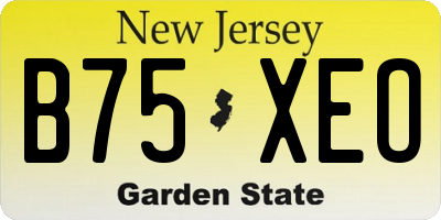 NJ license plate B75XEO