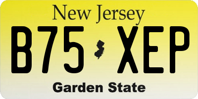 NJ license plate B75XEP