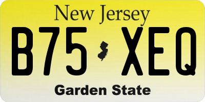 NJ license plate B75XEQ