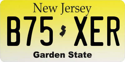 NJ license plate B75XER