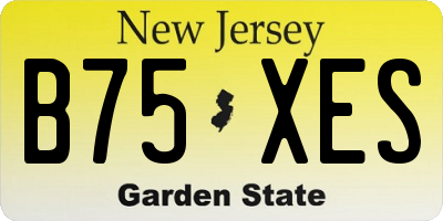 NJ license plate B75XES