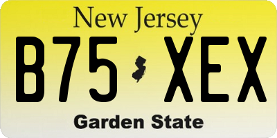 NJ license plate B75XEX