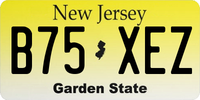 NJ license plate B75XEZ