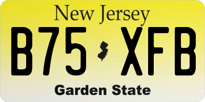 NJ license plate B75XFB