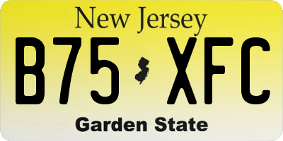 NJ license plate B75XFC