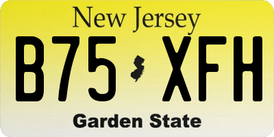NJ license plate B75XFH