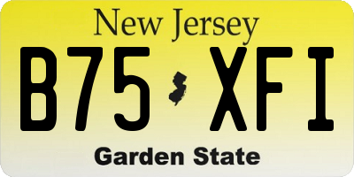 NJ license plate B75XFI