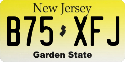 NJ license plate B75XFJ