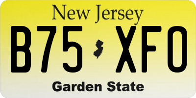 NJ license plate B75XFO