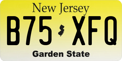 NJ license plate B75XFQ