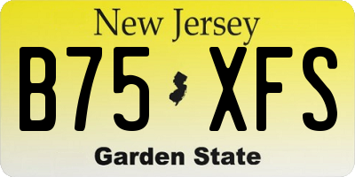 NJ license plate B75XFS