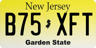 NJ license plate B75XFT