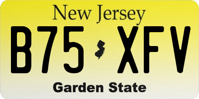 NJ license plate B75XFV