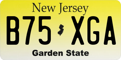 NJ license plate B75XGA
