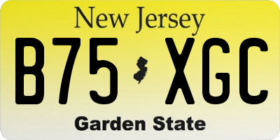 NJ license plate B75XGC