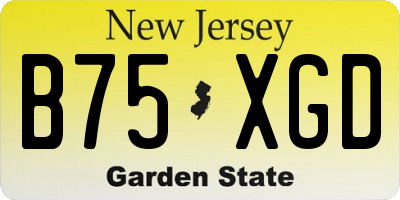 NJ license plate B75XGD
