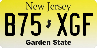 NJ license plate B75XGF