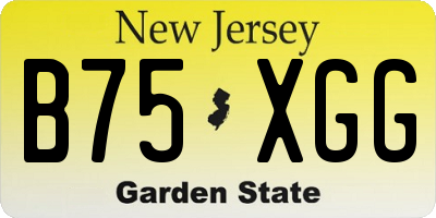 NJ license plate B75XGG
