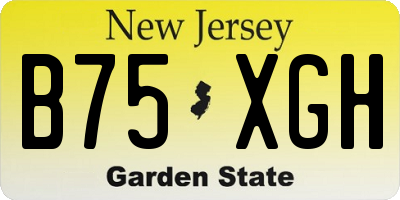 NJ license plate B75XGH