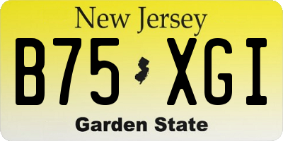 NJ license plate B75XGI