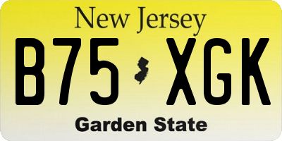NJ license plate B75XGK