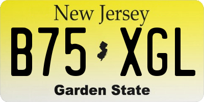 NJ license plate B75XGL