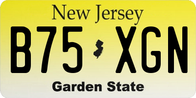 NJ license plate B75XGN