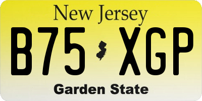 NJ license plate B75XGP