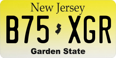 NJ license plate B75XGR