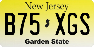 NJ license plate B75XGS