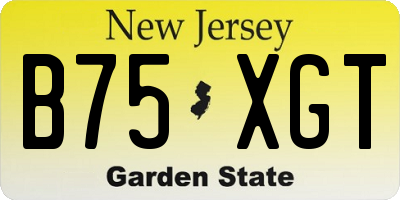 NJ license plate B75XGT